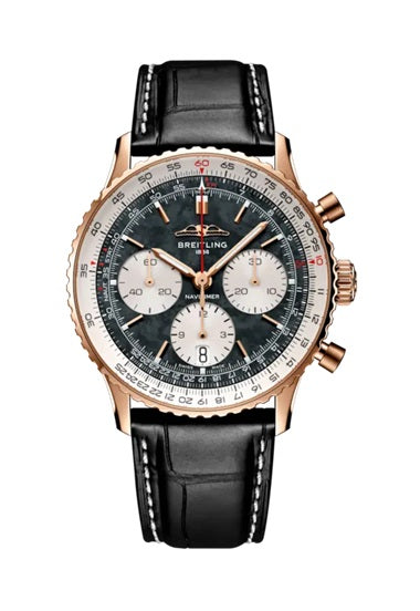 静寂の黒に、飛翔の黄金を ― ブライトリング ナビタイマー B01 クロノグラフ41 金無垢ブラックMOP